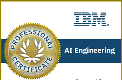 IBM A.I Engineering Professional Certificate Screenshot